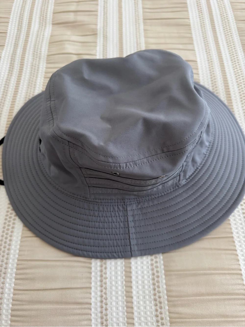 adidas Gray Bucket Hat with Chin Cord and Logo
